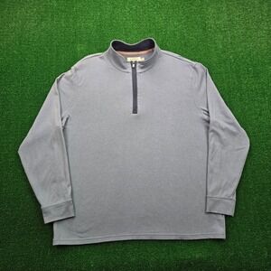 The Normal Brand Sweatshirt Mens 2XL Light Blue Quarter Zip Pullover Golf Preppy
